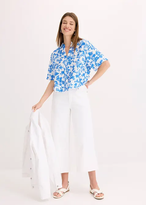 Pantalon large en coton extensible, bonprix