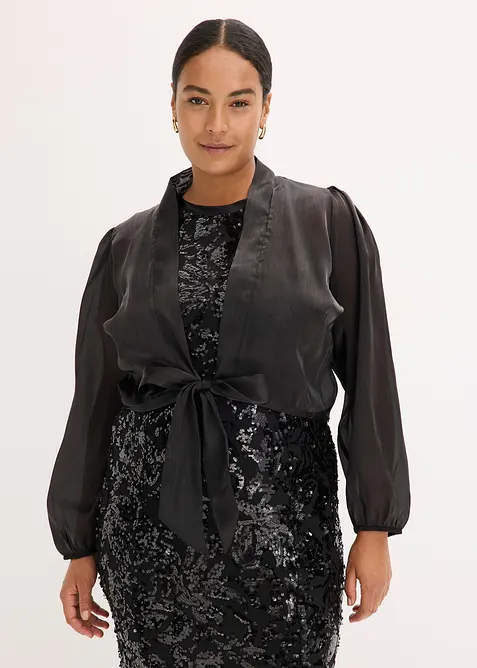 Bol&eacute;ro en tulle fin avec d&eacute;tail &agrave; nouer, bonprix