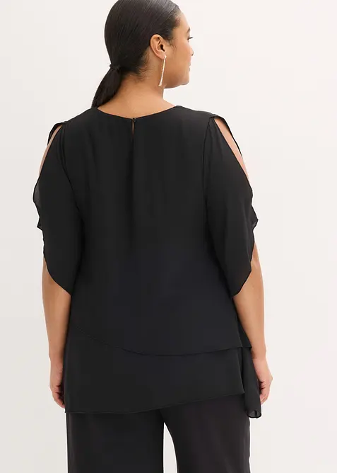 Blouse &agrave; pans, look superpos&eacute;, bonprix