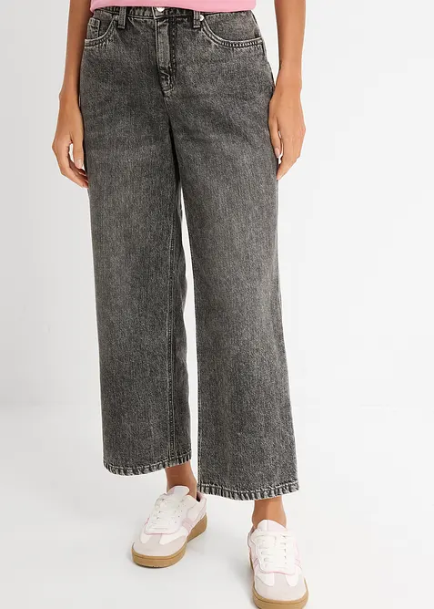 Jean baggy taille mi-haute, raccourci, bonprix