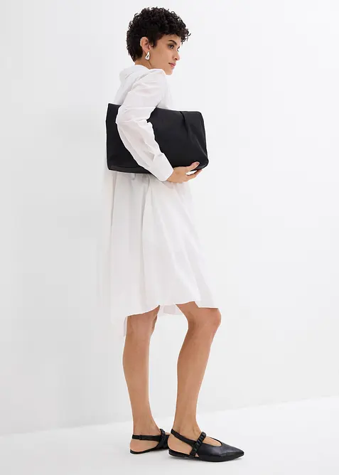 Robe-chemise 100% coton &agrave; base boule, bonprix