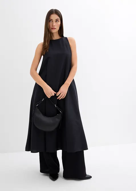 Robe midi fluide et &eacute;vas&eacute;e, bonprix