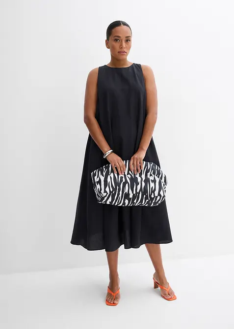 Robe midi fluide et &eacute;vas&eacute;e, bonprix