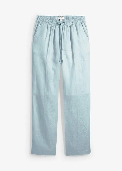 Pantalon taille &eacute;lastiqu&eacute;e 100% lin, bonprix