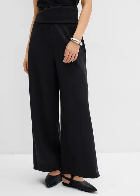 Pantalon large en maille piqu&eacute;e, bonprix