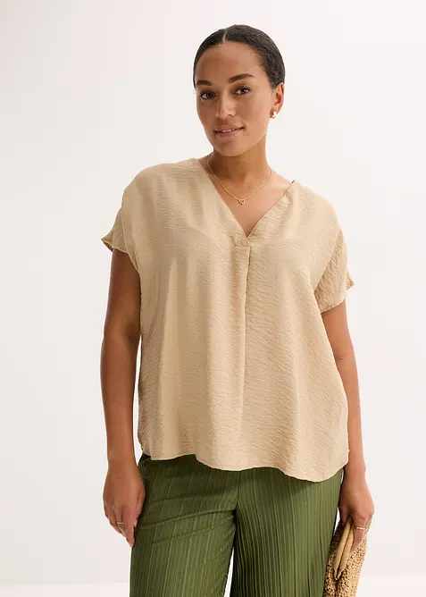 Blouse fluide en viscose m&eacute;lang&eacute;e, bonprix