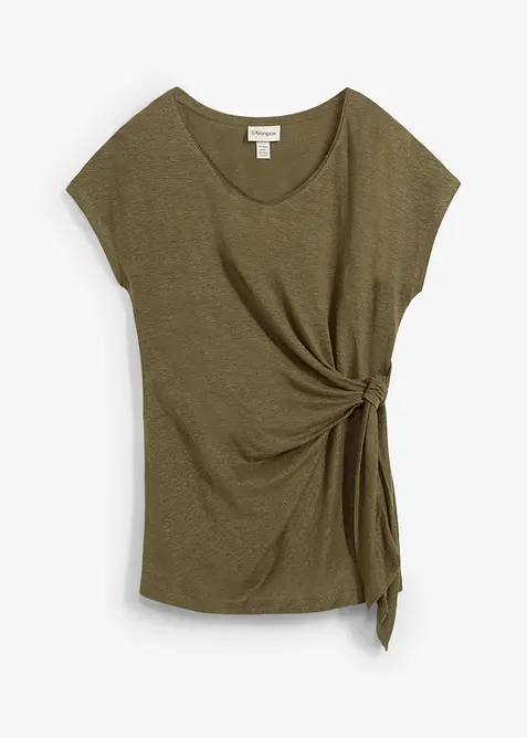 T-shirt cache-c&oelig;ur, 100% lin, bonprix