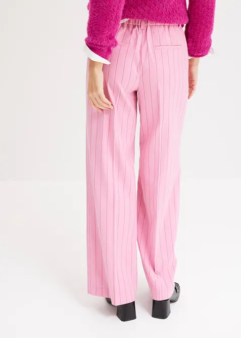 Pantalon large &agrave; pinces et rayures tennis, bonprix