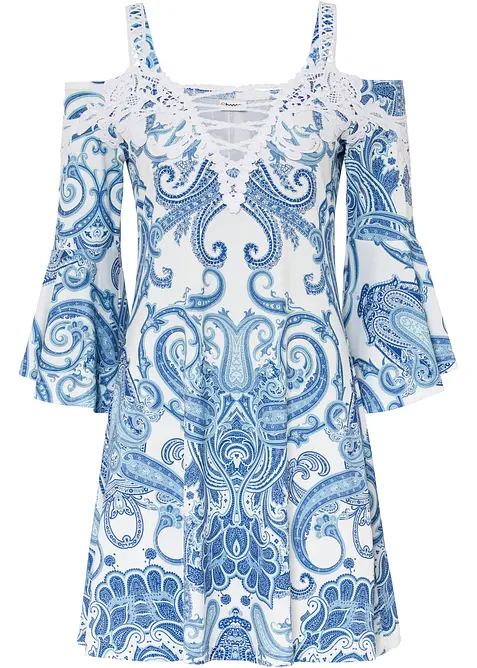 Robe &eacute;vas&eacute;e &agrave; encolure Bardot, bonprix