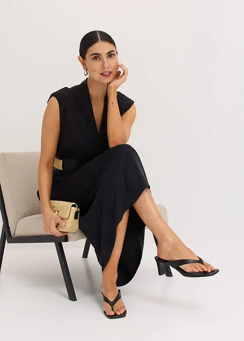 Robe en jersey viscose avec &eacute;paulettes, bonprix