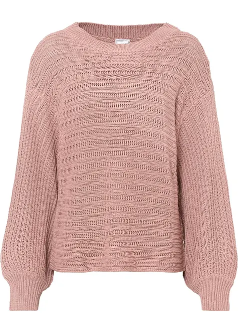 Pull oversize en maille ajour&eacute;e, bonprix