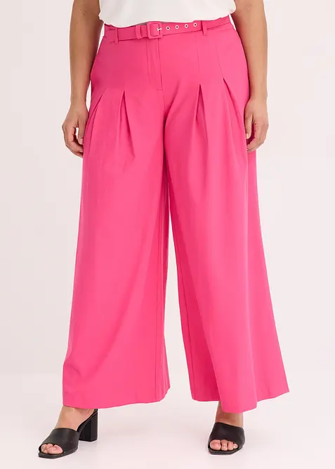 Pantalon &agrave; pinces avec ceinture (ens. 2 pces), bonprix