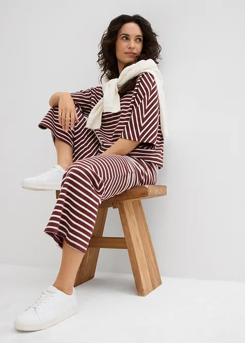 Pantalon en jersey coton textur&eacute;, bonprix