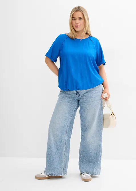 Blouse manches courtes en viscose m&eacute;lang&eacute;e, bonprix