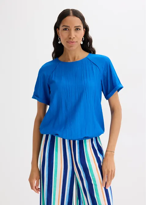Blouse manches courtes en viscose m&eacute;lang&eacute;e, bonprix