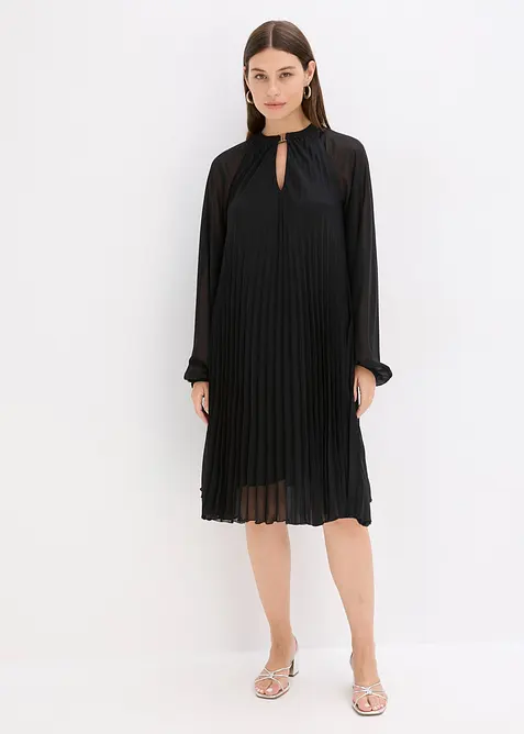 Robe courte pliss&eacute;e en mousseline, bonprix