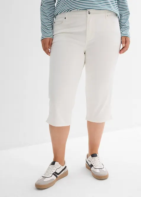 Pantalon corsaire &agrave; taille &eacute;lastiqu&eacute;e, bonprix