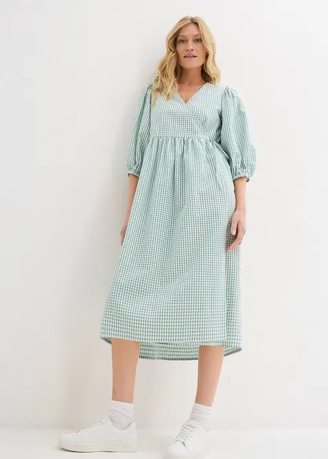 Robe portefeuille en mati&egrave;re textur&eacute;e, bonprix