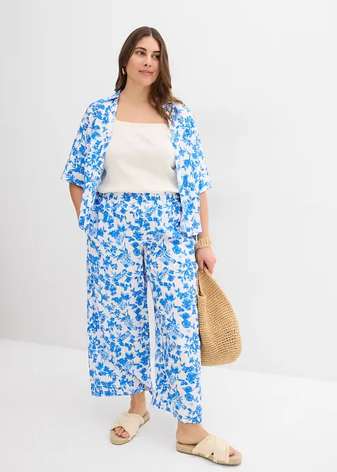 Chemisier manches courtes doux et fluide, bonprix