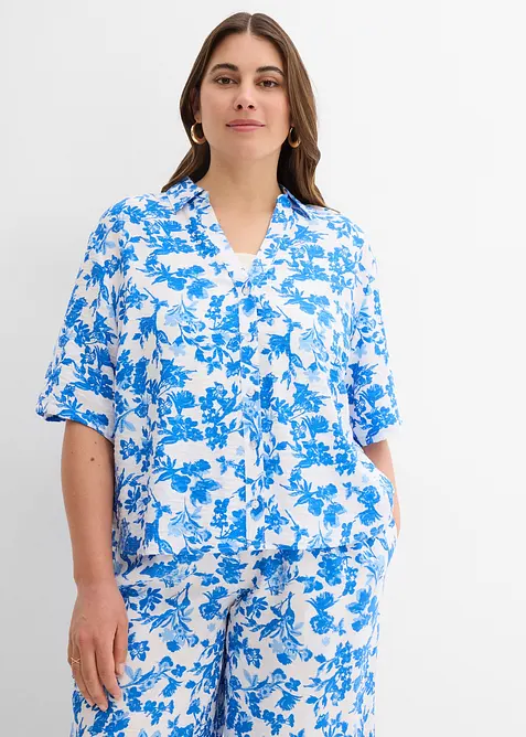 Chemisier manches courtes doux et fluide, bonprix