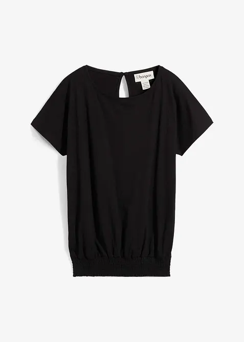 T-shirt en fil flamm&eacute; avec base smock&eacute;e, bonprix