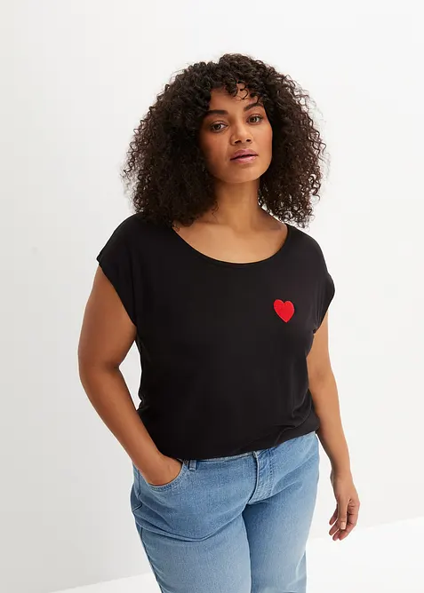 T-shirt fluide, plus long derri&egrave;re, bonprix