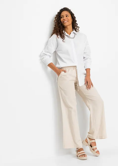 Pantalon palazzo en mati&egrave;re l&eacute;g&egrave;re et a&eacute;rienne, bonprix