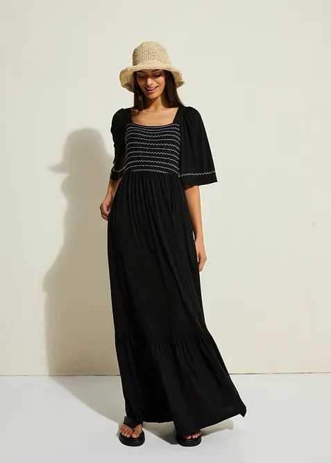 Robe longue et fluide en viscose extensible, bonprix