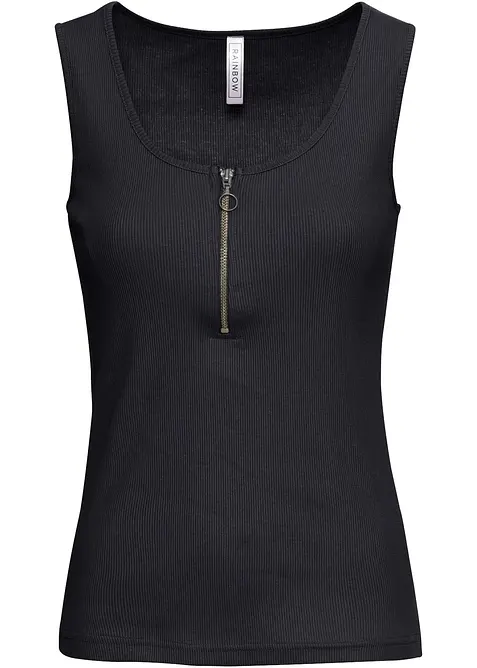 Top c&ocirc;tel&eacute; &agrave; encolure zipp&eacute;e, bonprix