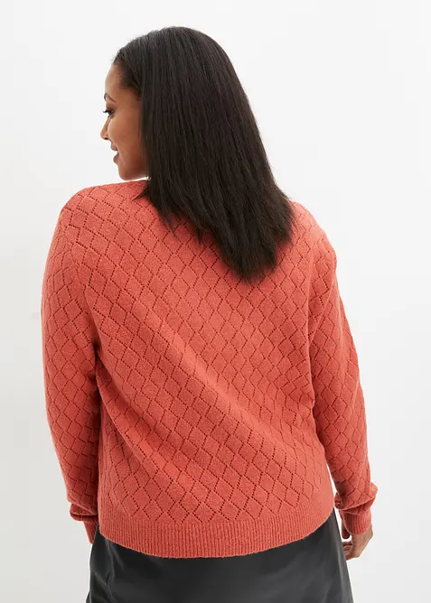Pull en maille ajour&eacute;e, bonprix