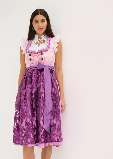 Dirndl avec tablier &agrave; sequins (ens. 2 pces), bonprix