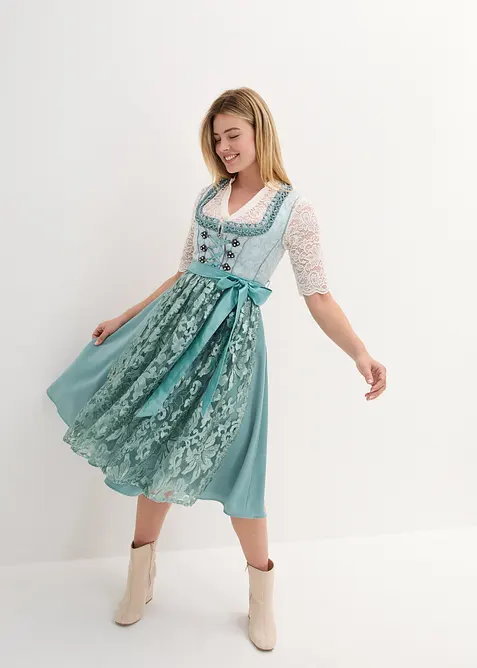 Dirndl avec tablier &agrave; sequins (ens. 2 pces), bonprix