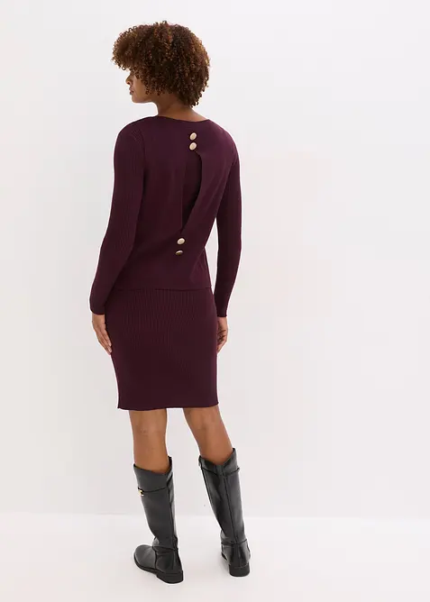 Robe en maille et pull sans manches (ens. 2 pces), bonprix