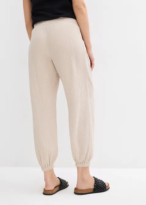 Pantalon de grossesse 2en1, 100% gaze de coton, bonprix