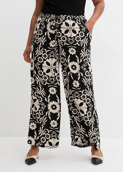 Pantalon large en viscose fluide, bonprix