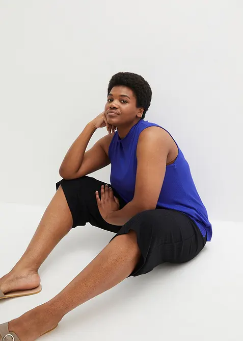 Pantalon en jersey c&ocirc;tel&eacute; &agrave; taille &eacute;lastiqu&eacute;e, bonprix