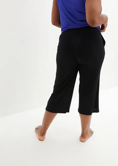 Pantalon en jersey c&ocirc;tel&eacute; &agrave; taille &eacute;lastiqu&eacute;e, bonprix