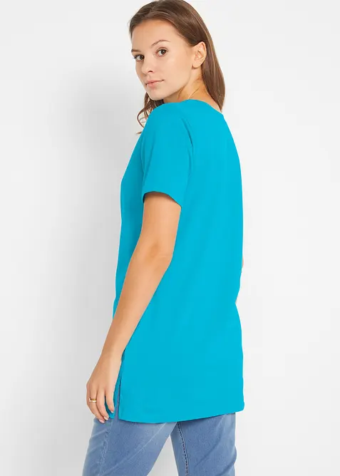 Lot de 2 T-shirts longs col V, bonprix