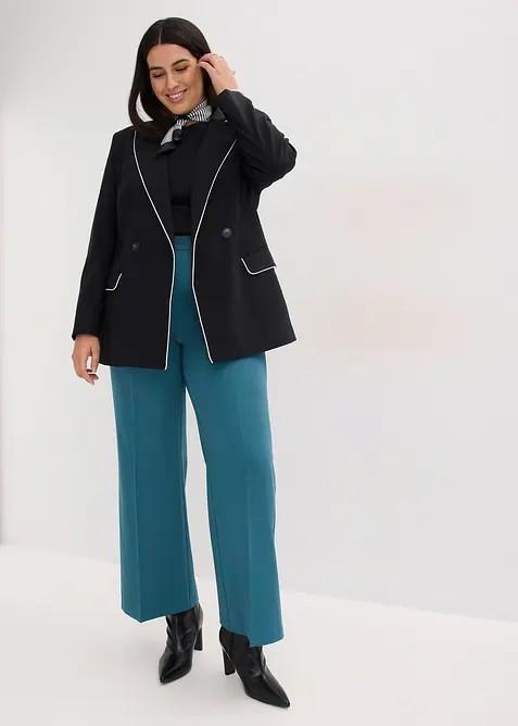 Pantalon large &agrave; pinces et taille &eacute;lastiqu&eacute;e, bonprix