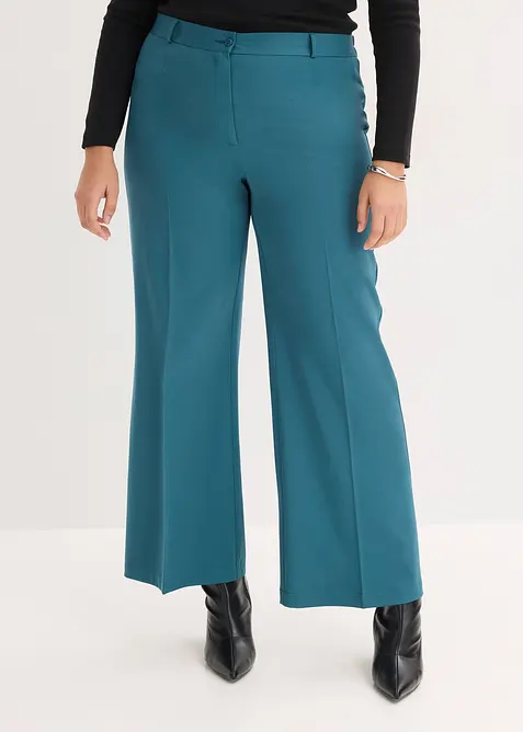Pantalon large &agrave; pinces et taille &eacute;lastiqu&eacute;e, bonprix
