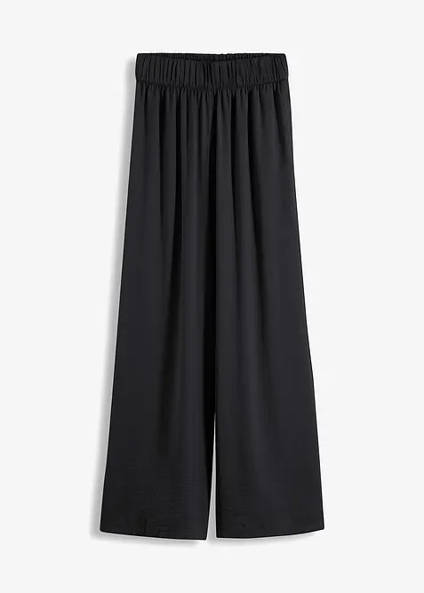 Pantalon palazzo l&eacute;ger et fluide, taille haute et confortable, long, bonprix