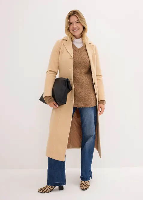 Pull en grosse maille &agrave; col en V, bonprix