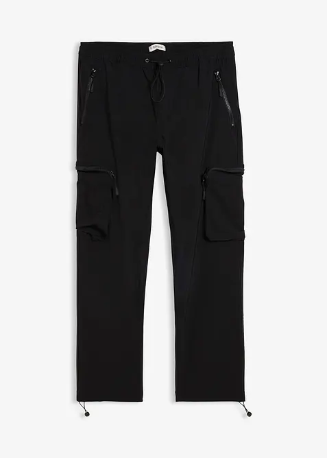 Pantalon droit tr&egrave;s extensible &agrave; poches cargo zipp&eacute;es, regular, bonprix