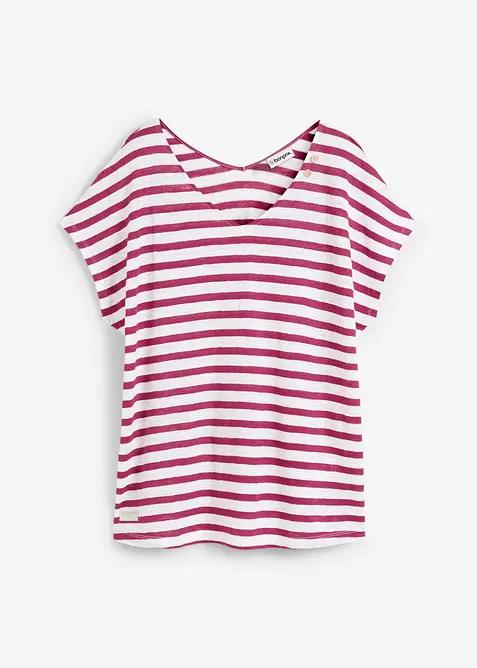 T-shirt 100% lin &agrave; manches chauve-souris, bonprix