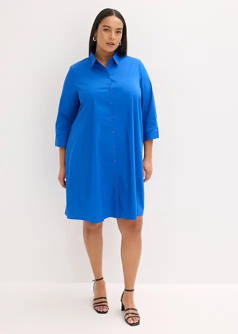 Robe-chemise en popeline solide, bonprix