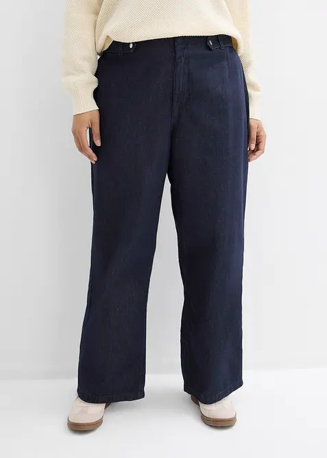 Jean droit et loose, taille haute, bonprix