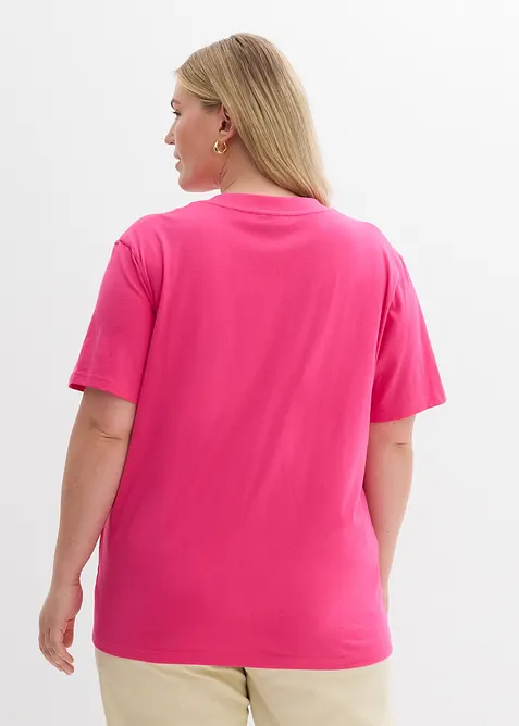 Lot de 5 T-shirts longs et amples &agrave; col V, bonprix