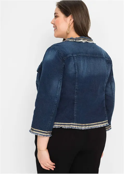 Veste en jean &agrave; franges, bonprix