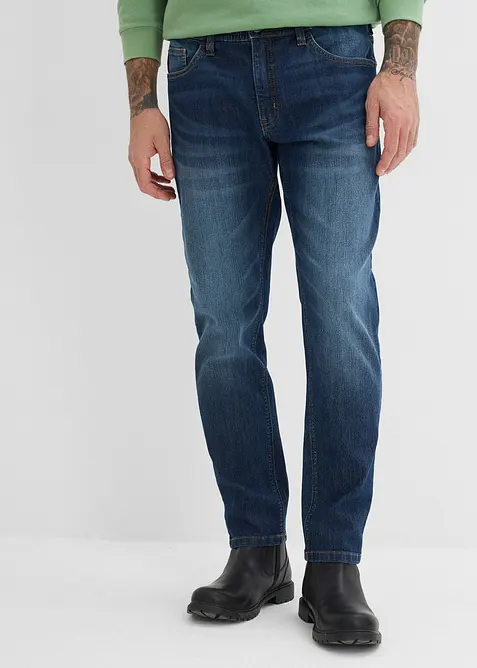 Lot de 2 jeans droits extensibles regular &agrave; taille &eacute;lastiqu&eacute;e, bonprix