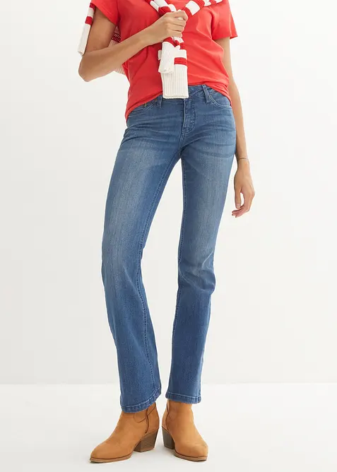 Jean bootcut taille mi-haute, extensible, bonprix